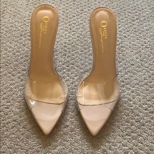 Clear and Nude Pointy Heels- Brand New